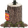 Base Supporto per Albero di Natale a Tronco 33x27x41 cm Universale con 3 Ganci in Resina Marrone