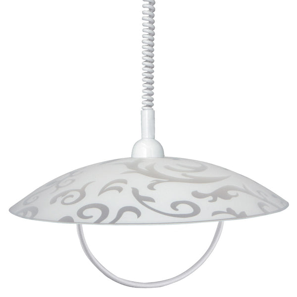 sconto Saliscendi D50 1xE27 Montatura Trasparente Vetro Lastra Bianco E-Energy Melissa