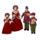 Famiglia cantori in Tessuto rosso scozzese set 4pz cm 21x15xh70