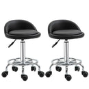 Set 2 Sgabelli Girevoli con Ruote 38x38x57-72 cm in Similpelle Nero