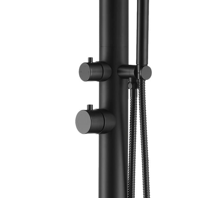 Doccia da Giardino 230x25x54,5 cm con Doccetta Sined Pula Nero satinato