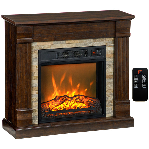 Camino Elettrico da Terra 80x21,6x67,8 cm con Timer Effetto Fiamma e Temperatura Regolabile in Legno e Metallo Marrone acquista