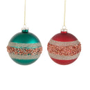 Set 4 Palle di Natale da Appendere Ø 10 cm in Vetro
