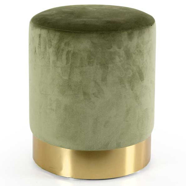 Pouf Poggiapiedi 31x31x38 cm in Metallo MDF e Tessuto Velluto Verde Antico acquista