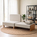 Poltrona Letto Singolo 2 in 1 Pieghevole Salvaspazio 94x63x89 cm con Cuscini in Tessuto Misto Crema      