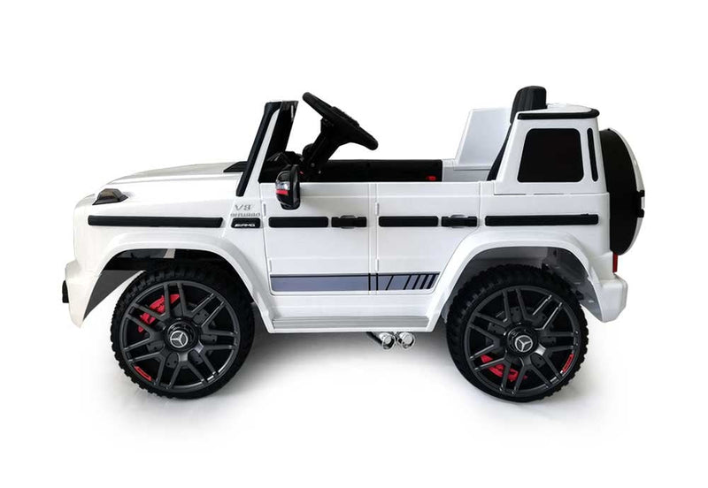 Macchina Elettrica per Bambini 12V con Licenza Mercedes G63 AMG Fuoristrada Bianca