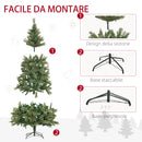 Albero di Natale Artificiale H210 cm 908 Rami con 350 Luci LED Verde