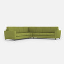 Divano Angolare 7 Posti 288x288x85 cm Yasel in Tessuto Verde
