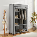 Armadio Portatile 103x43x162,5 cm con Ruote 6 Ripiani Aperti in Tessuto non Tessuto e Acciaio Grigio Chiaro      