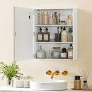 Armadietto Bagno con Specchio 50x15x60 cm Luce LED Regolabile e Sistema Antiappannamento in MDF Bianco      