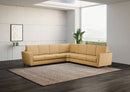 Divano Angolare 7 Posti 288x288x85 cm Yasel in Tessuto Ocra