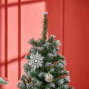 Albero di Natale Artificiale Innevato 150 cm 676 Rami con Pigne Apertura Automatica Verde