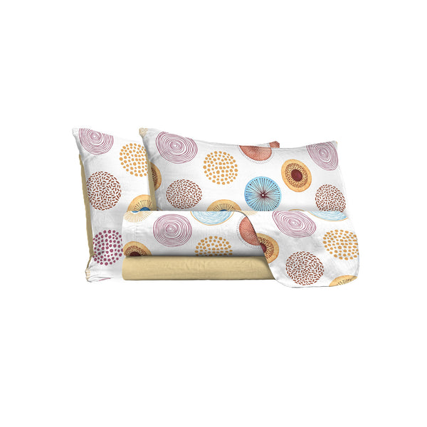 acquista Set Lenzuola con Stampa Sopra Sotto e Federe Circle Varie Misure