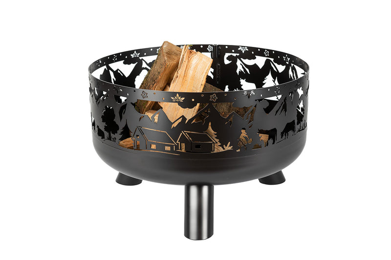 Braciere da Esterno Ø60x39 cm Soffio in Acciaio Nero Alta Temperatura