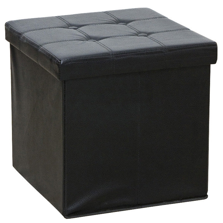 Pouf Contenitore 38x38x38 cm in Similpelle Bauer Storage Nero