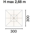 Ombrellone da Giardino Decentrato in Alluminio 3X3m con Maniglione Vorghini Handle Antracite e Ecrù