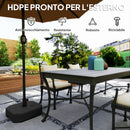 Base per Ombrellone Quadrata Riempibile con Sabbia o Acqua fino a 25kg in HDPE Nero      
