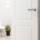 Maniglie con Rosetta Ovale per Porte Forma L  in Acciaio Inossidabile Nichel Satinato 2 Sets Emuca