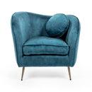 Poltrona 91x78x65 cm in Velluto Ottanio