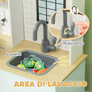 Cucina Giocattolo per Bambini con Fornelli e Armadietti 72x33x85,2 cm in Legno e PP Blu e Bianco 