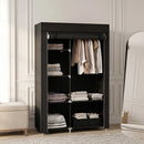 Armadio in Tessuto Portatile 103x43x162,5 cm Appendiabiti e 6 Ripiani Nero
