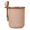 Barattolino Zucchero di Canne con Cucchiaino Ø8x11 cm 400 ml in Ceramica VdE Tivoli 1996 