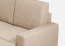 Divano 2 Posti con Pouf 168x145x85 cm Sakar in Tessuto Beige
