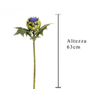 Set 2 Carciofo Artificiale in Fiori Altezza 63 cm Blu