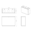 Mobile per Raccolta Differenziata 3 Scomparti con Apertura Frontale 120x40x90 cm in Acciaio Beige 