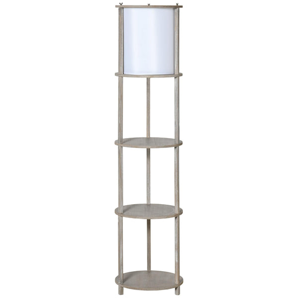 prezzo Lampada da Terra 3 Ripiani 35x35x154 cm E27 in Legno e PVC