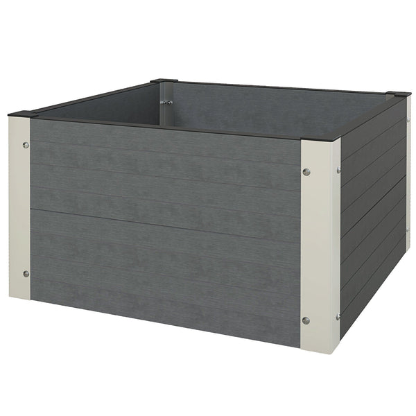 online Letto per Orto Rialzato con Fondo Aperto e Profili 60x60x30 cm in Alluminio Grigio Scuro