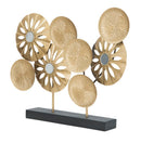 Scultura Panel 50x7x42 cm in Ferro Oro e Nero