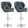 Set 2 Sgabelli da Bar 51,5x57,5x93-114,5 cm in Similpelle Nero