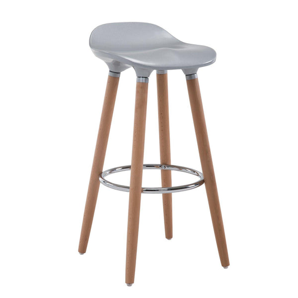 Sgabello da Bar con Poggiapiedi Argento e Legno 38x38x80 cm online