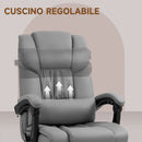 Sedia Operativa da Ufficio Massaggiante e Reclinabile 66x75x112-122 cm Grigio 