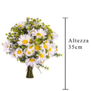 Set 2 Mazzetto di Margherite Artificiali Altezza 35 cm Bianco