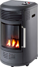 Stufa a Gas Gpl da Interno 3,4 kW Effetto Camino Qlima GH8034R Nera