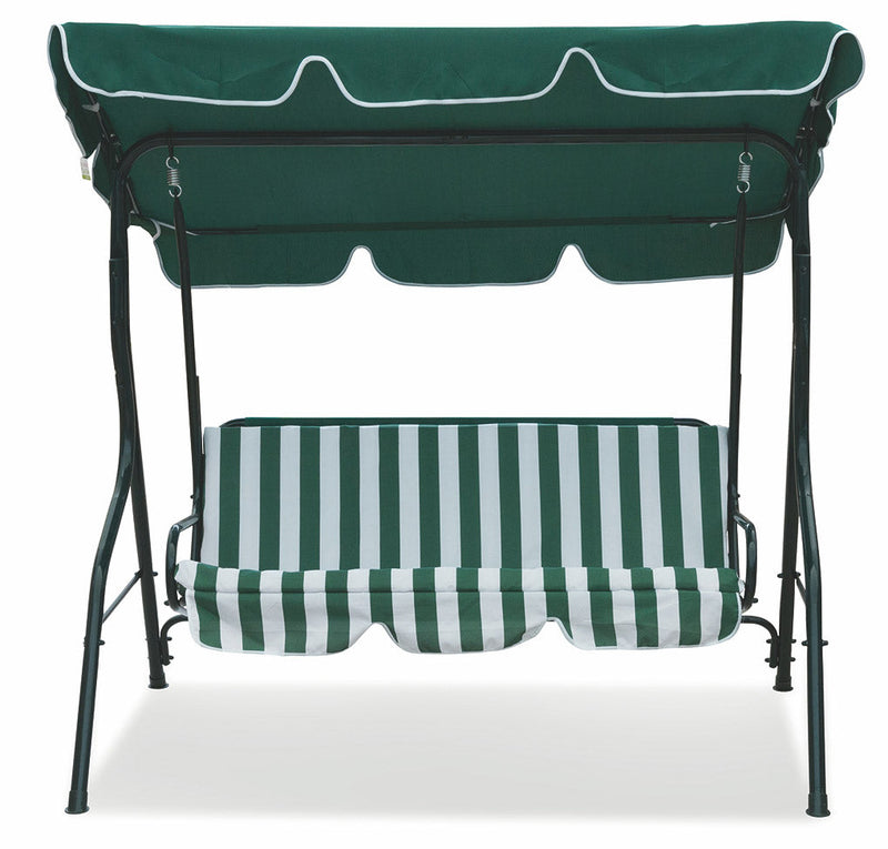 Dondolo da Giardino in Ferro 3 Posti Soriani Verde Scuro/Bianco