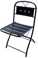 Set 2 Sedie Pieghevoli da Giardino 38x38x83 cm in Ferro Battuto Grigio
