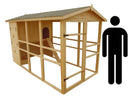 Pollaio da Giardino 175x348x204 cm Per 8-12 Galline in Legno Naturale 