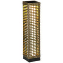 Lampada Solare da Giardino con Pannello di Ricarica 15,5x15,5x69 cm in Acciaio e Rattan Nero e Marrone