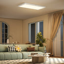 Set 2 Plafoniere LED Sottili e Minimal 60x30x3,7 cm con Colore Regolabile in Acciaio e Plastica Bianco      