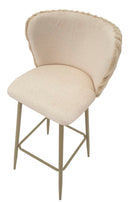 Sgabello Bar Alaska B Crema Set 2 Pz 55x58x106 cm in Compensato e Spugna e Ferro e Poliestere Crema      