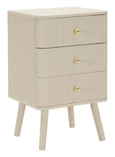 Comodino 3 Cassetti Shy 37,5x34x61 cm in Pino e MDF e Ferro      