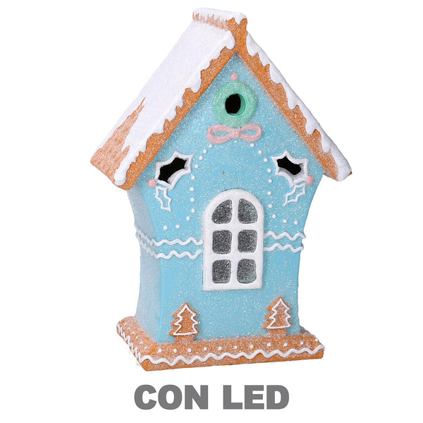 Casetta in Resina di marzapane con Led azzurro cm 17,5x10xh25,5 prezzo