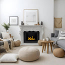 Camino a Bioetanolo da Pavimento 123x39x100 cm Parigi in Legno Bianco 