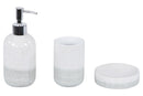 Set 3 Accessori da Bagno in Ceramica Bianco-Grigio