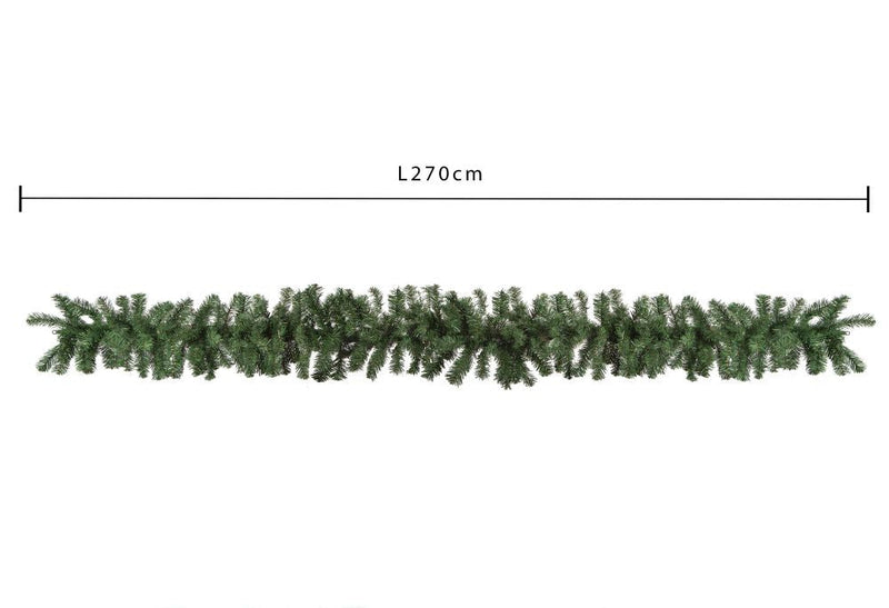 Ghirlanda Natalizia Artificiale In Abete 270 Cm – Per Interno/esterno, Rami Pieghevoli - copertina