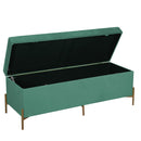 Panca Contenitore 115x40xh45 cm in Tessuto Velluto Verde Salvia