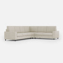 Divano Angolare 6 Posti 286x226x85 cm Sakar in Tessuto Latte